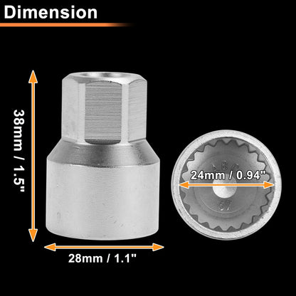 Wheel Lock Lug Nut 21Pt Key Socket Removal Tool for VW Touareg