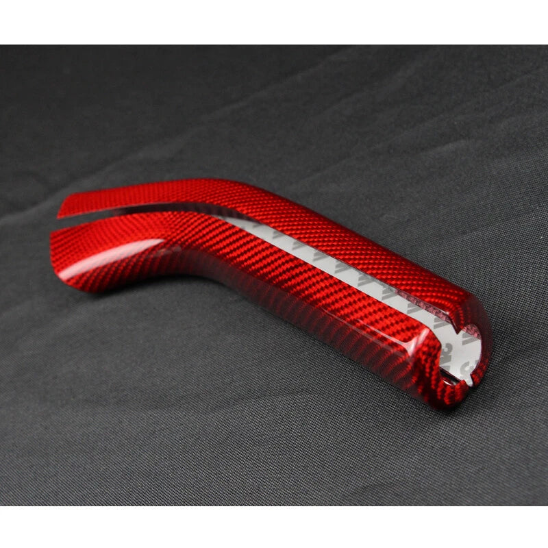 Red Carbon Fiber Parking HandBrake Grip Knob Cover Cap fit For Camaro 2010-2015