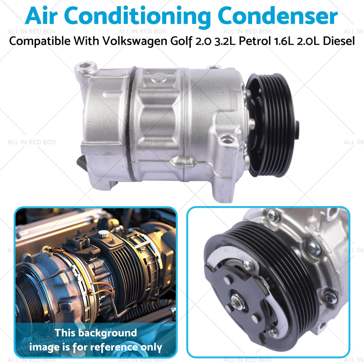 Air Con Compressor for Volkswagen Golf 2.0 3.2L Petrol 1.6L 2.0L Diesel