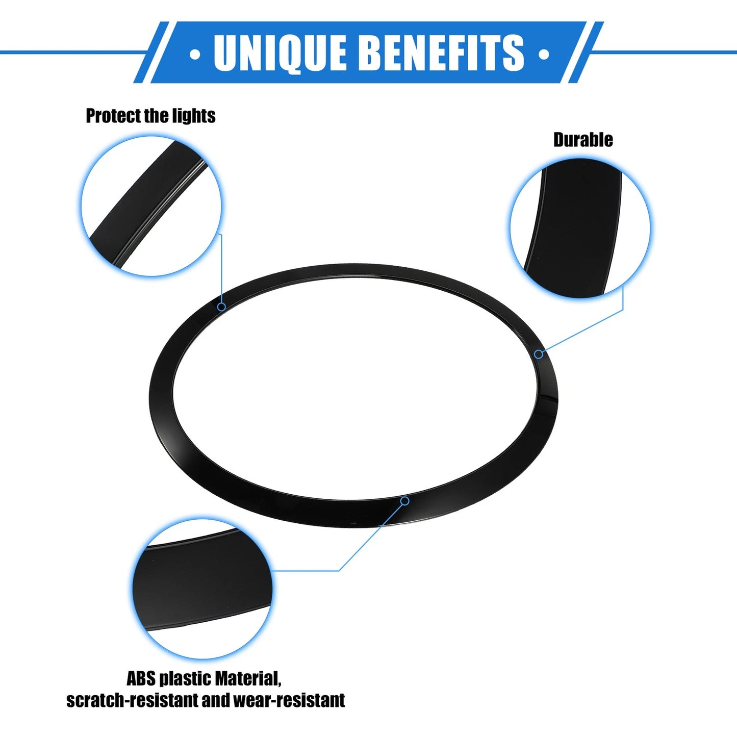 Front Side Headlight Trim Ring for BMW Mini F55 F56 F57 (2014-2021) Black