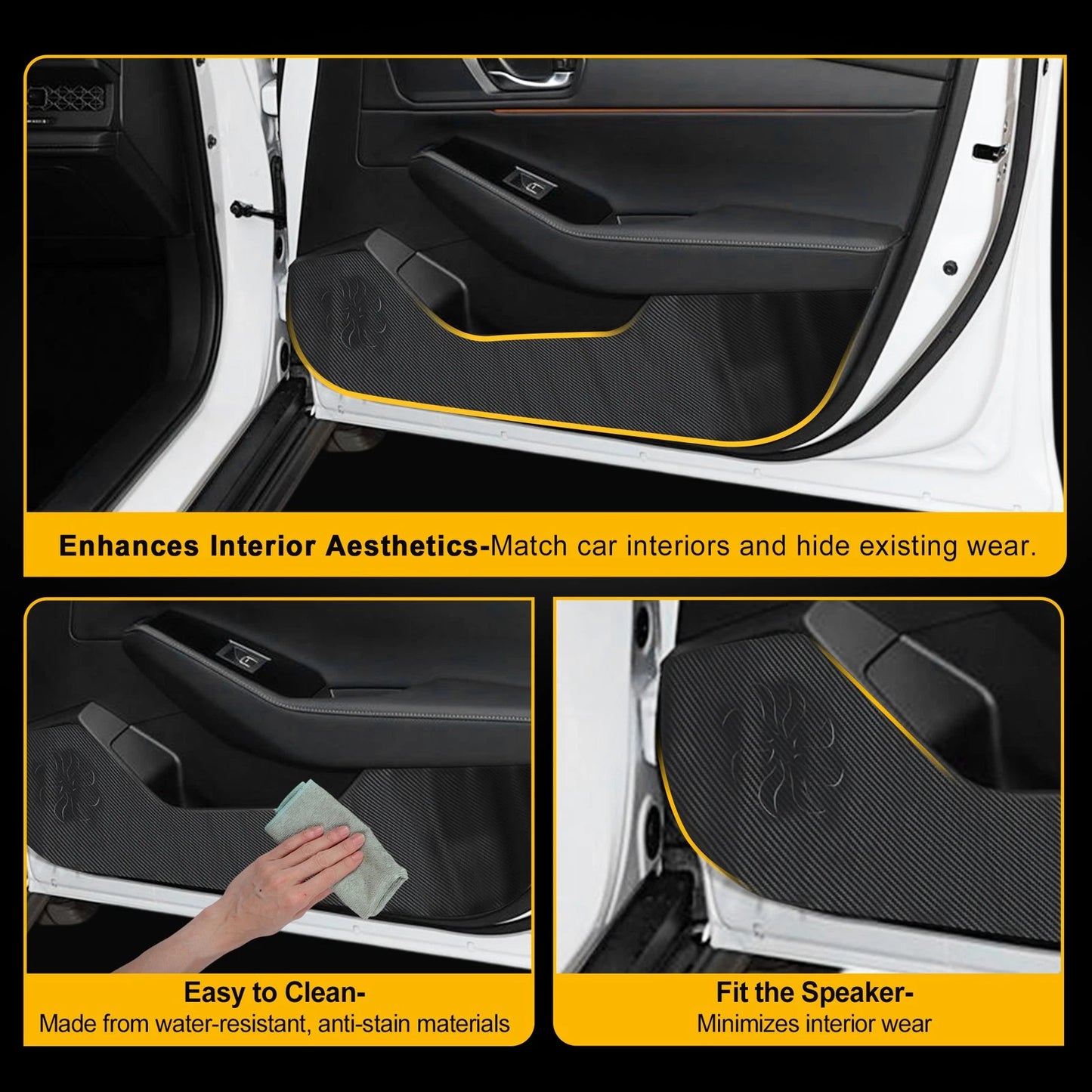 Car Door Anti Kick Pad Sticker Scratch Protector for Honda Accord (2023-2025)