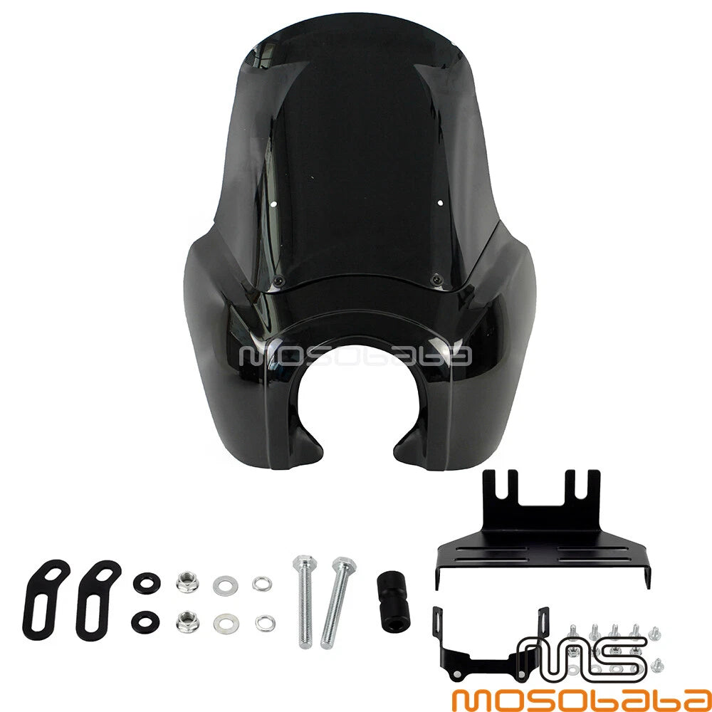 Headlight Fairing + 15" Windshield Black for Harley Softail Low Rider (2020-2023)
