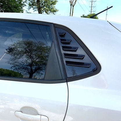 2 x Carbon Style Rear Side Window Louvers for VW Polo (2017-2023)