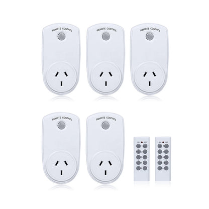 Wireless Power Switch Mains Socket & Remote Controller AU Plug 1 x 5 Pack