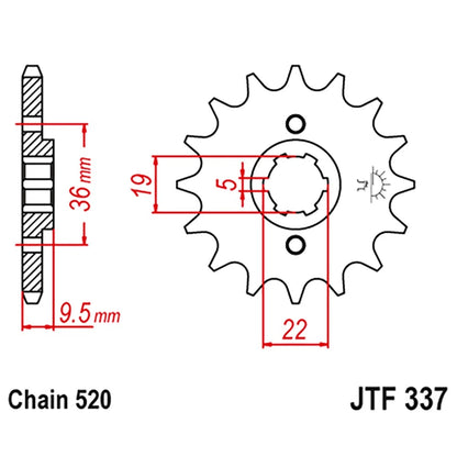 Front Sprocket 15T for Honda TRX250R FourTrax (1986–1989)