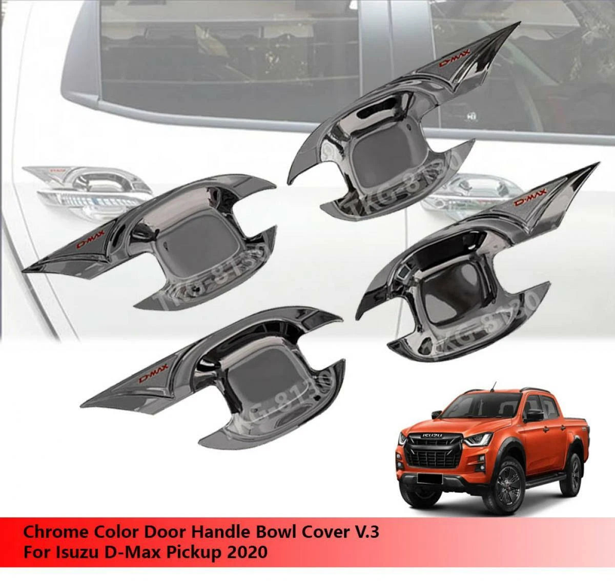 4 x Bowl Cup Door Handle Covers for Isuzu D-Max (2020)