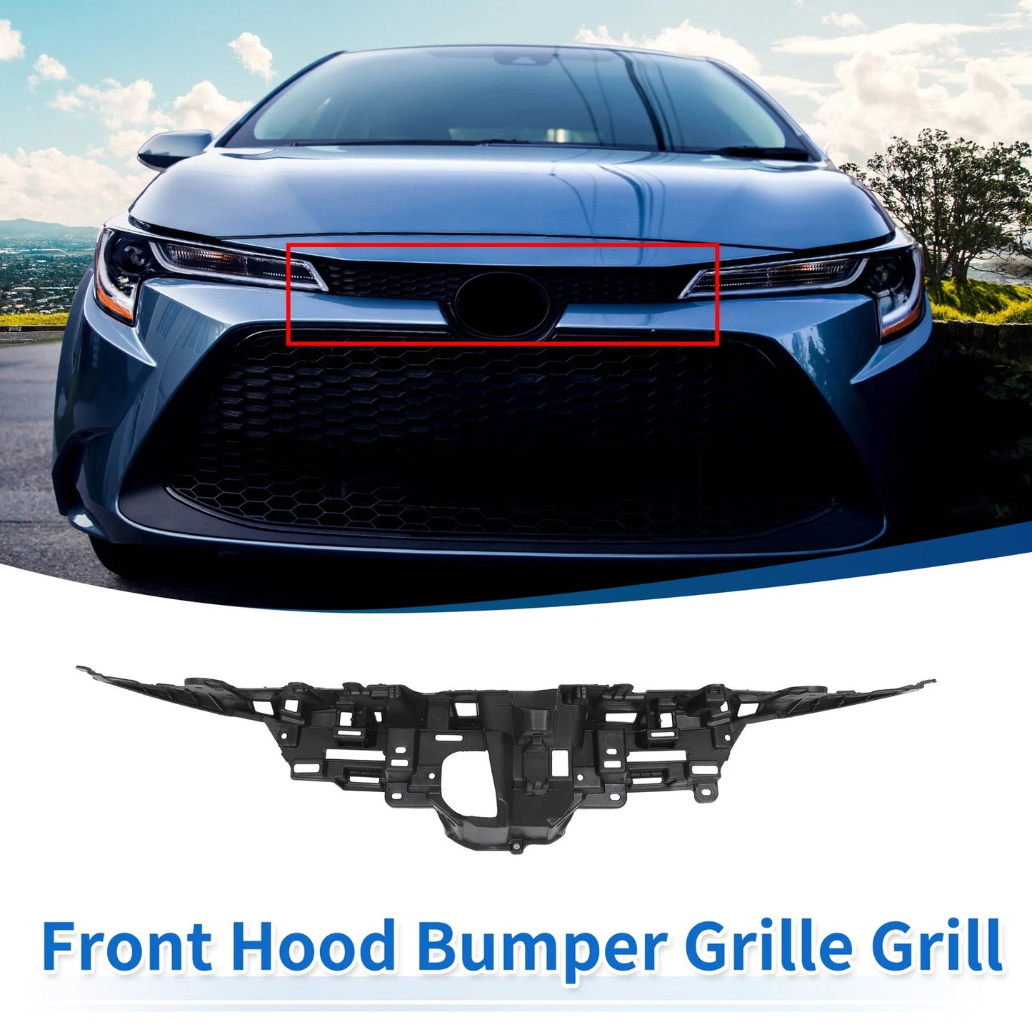 Front Hood Bumper Grille Grill for Toyota Corolla LE (2020–2022)