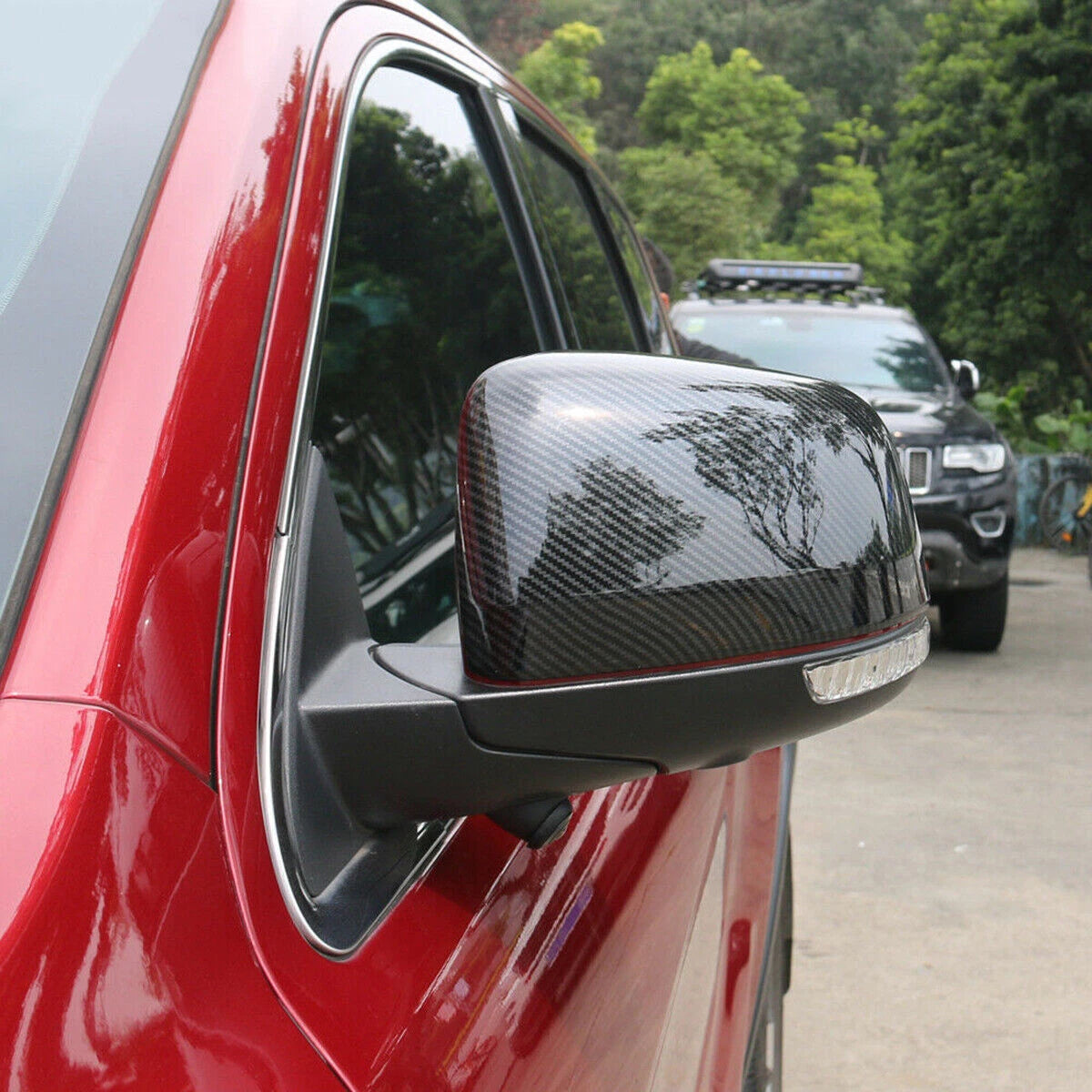 2 x Mirror Covers for Jeep Grand Cherokee, Dodge Durango (2011-2020)