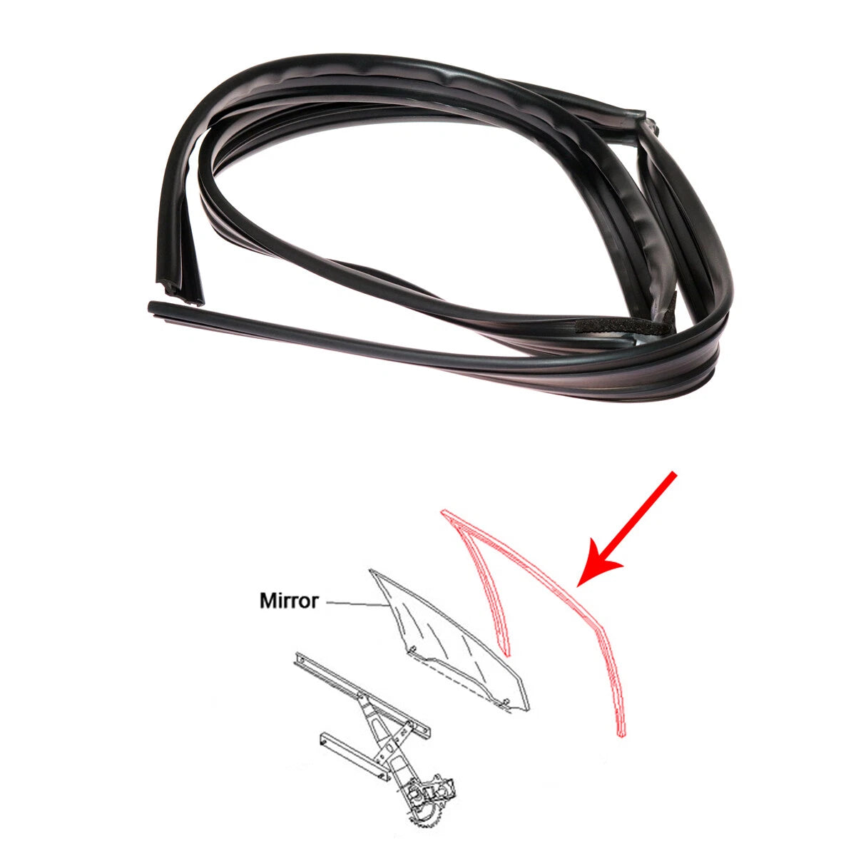 Rear Door Glass Run Channel for Honda Civic 2006-2011