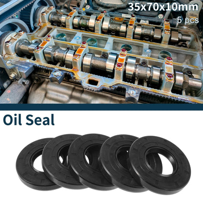 Oil Seal 5 Pcs Seal Ring Rotary Shaft Seal NBR Rubber 35x70x10mm for Car