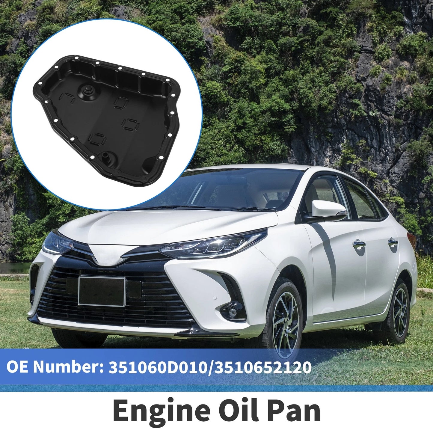 Engine Oil Pan for Toyota Vios (2014-2016) Steel Black