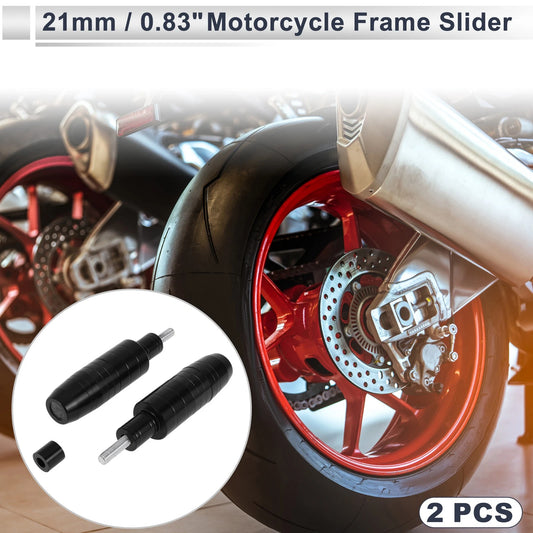 8mm Aluminum Alloy Motorcycle Slider Frame 2 Pcs Black for Make Model