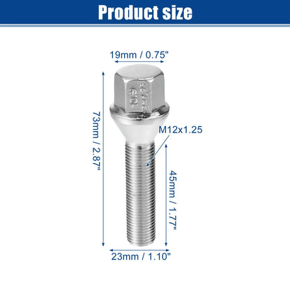 M12x1.25 Extended Wheel Lug Bolts 45mm Shank for Jeep