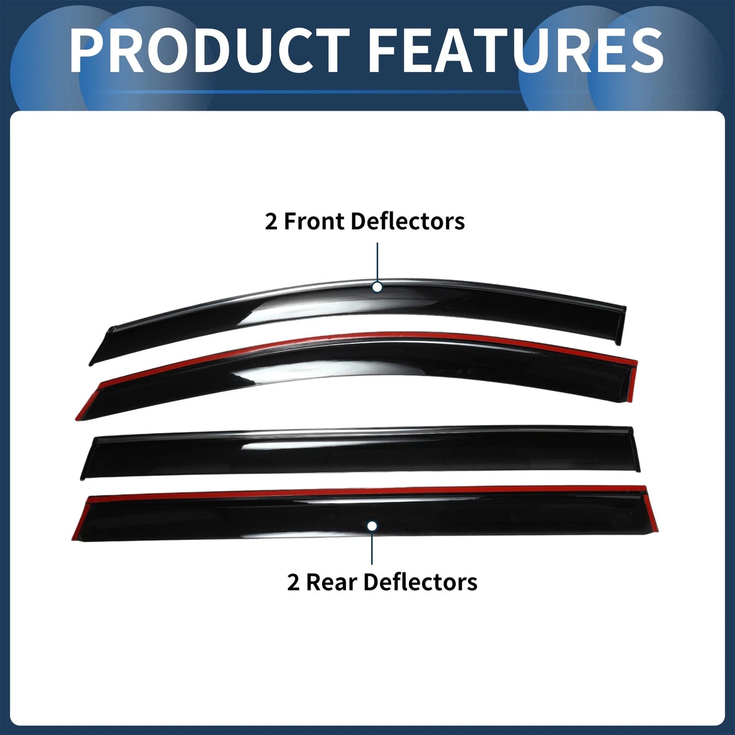 Window Deflectors for Toyota Sienna 2021 Side Window Vent Visors Black 1 Set