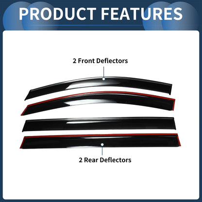 Window Deflectors for Toyota Sienna 2021 Side Window Vent Visors Black 1 Set