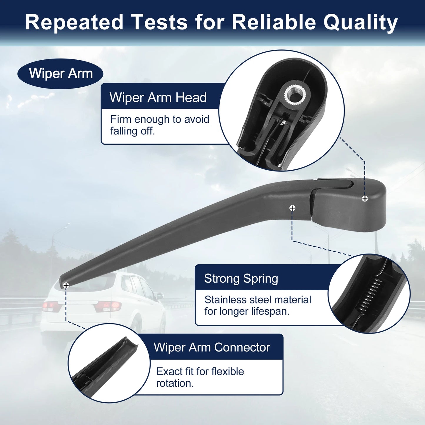 Rear Wiper Blade Arm Set 290mm for Volvo V40 (2012-2019)