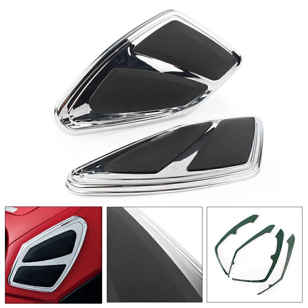 2 x Chrome Tank Trim Knee Pads for Honda Goldwing GL1800 F6B (2012-2017)