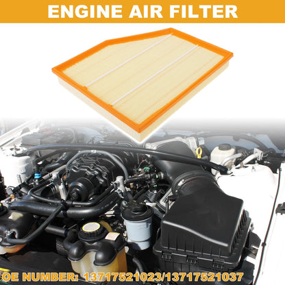 Car Engine Air Filter for BMW 550i Base 4.8L (2006-2010) - 1 x Quality Filter