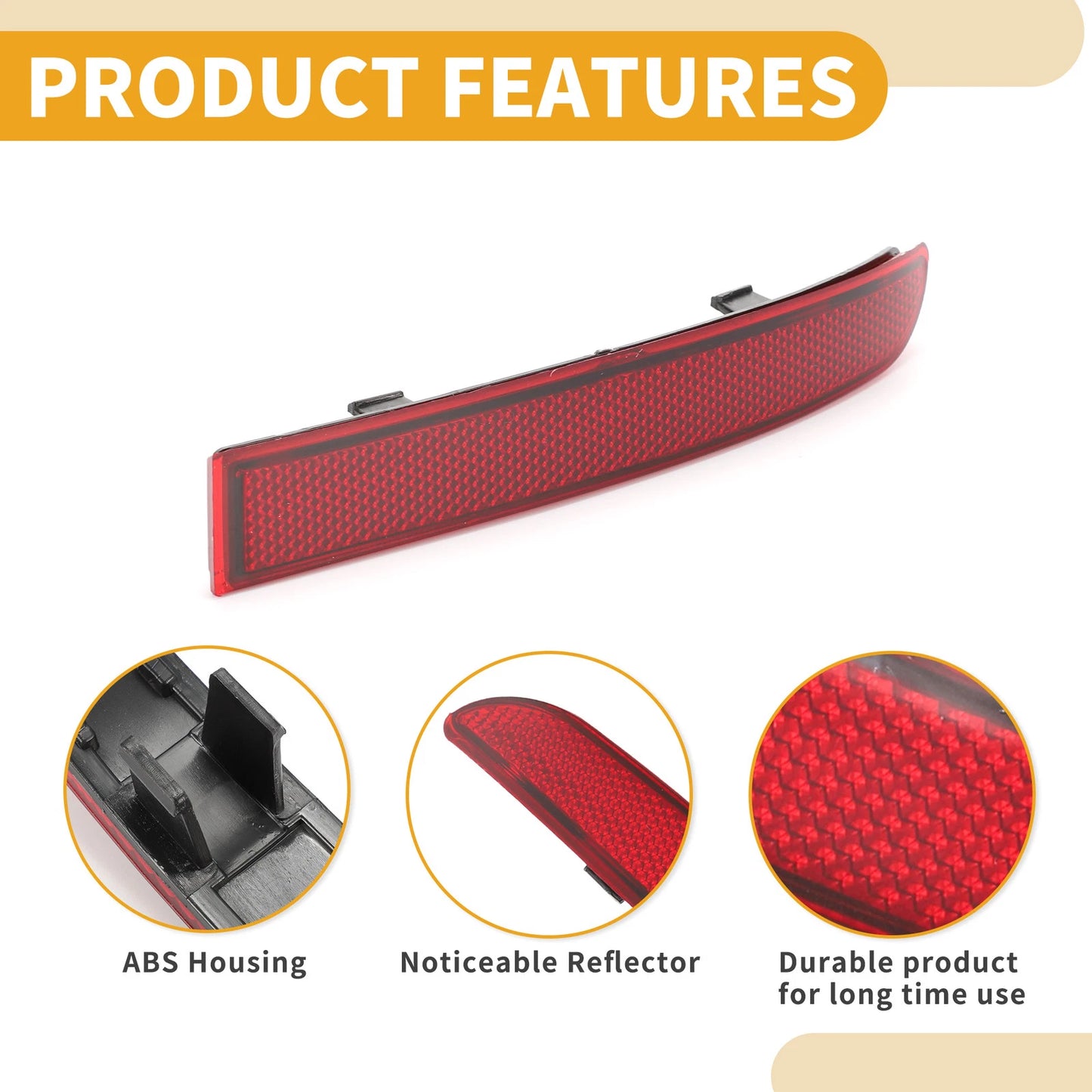 Rear Right Bumper Reflector for Mercedes Sprinter 1500 (2019-2022) Red