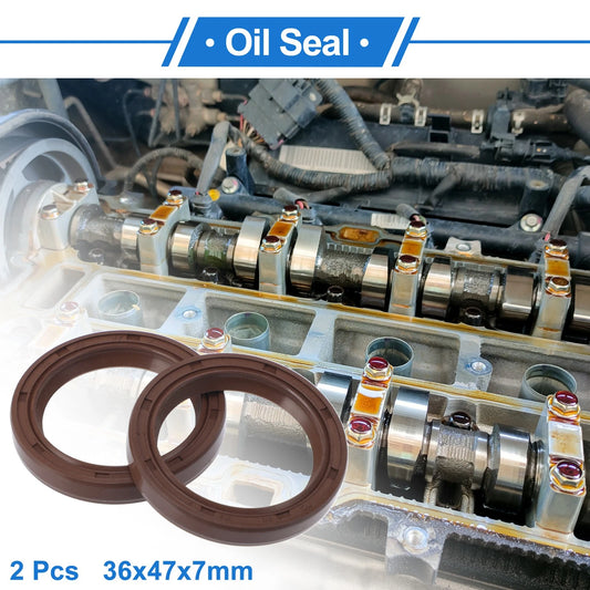 Oil Seal 36x47x7mm Brown 2 x Rotary Shaft Seal FKM Rubber for Make Model