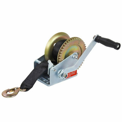 8M Synthetic Strap Hand Winch for Pickup ATV Boat Trailer