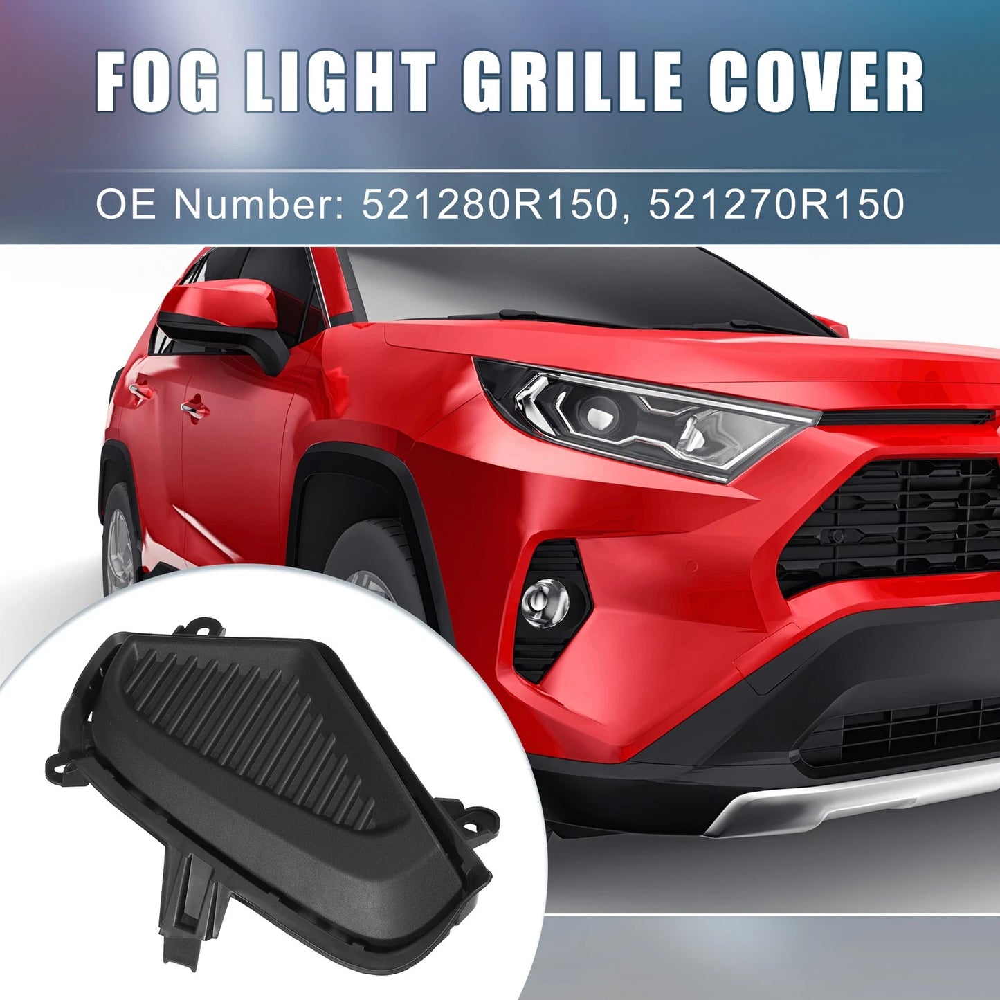 Left Right Fog Light Grille Covers for Toyota RAV4 (2019-2023)