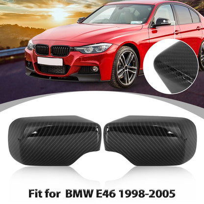 Rear View Mirror Cover Cap Carbon Fiber for BMW E46 (1998-2005)