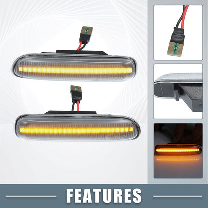 LED Side Marker Amber Light 2 x 63132228591 for BMW 325i 330i E46 (2001-2006)