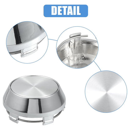 4 x ABS Chrome Silver Wheel Center Cap Rim Hub Cover 60mm for Universal (N/A)