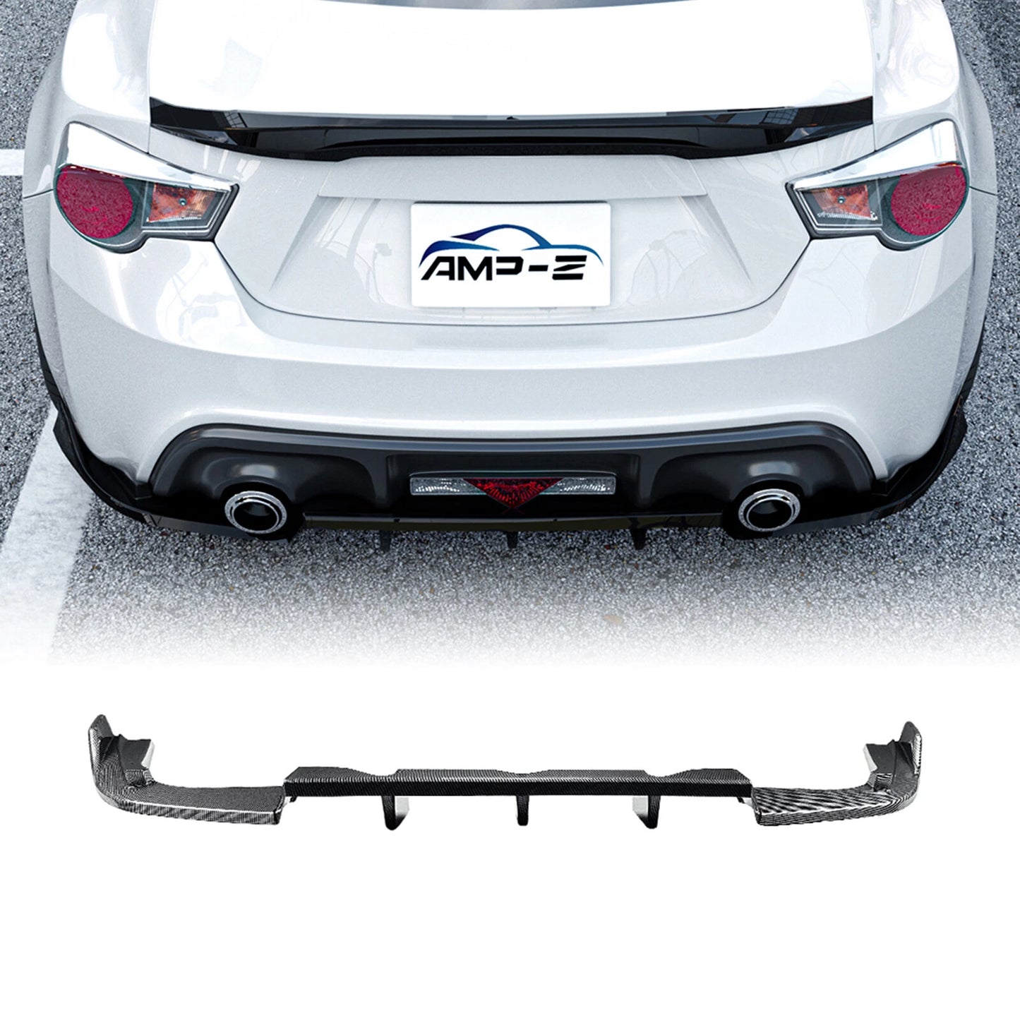 1x Carbon Look Rear Diffuser Lip for Subaru BRZ, Toyota GT86 (2013-2020)