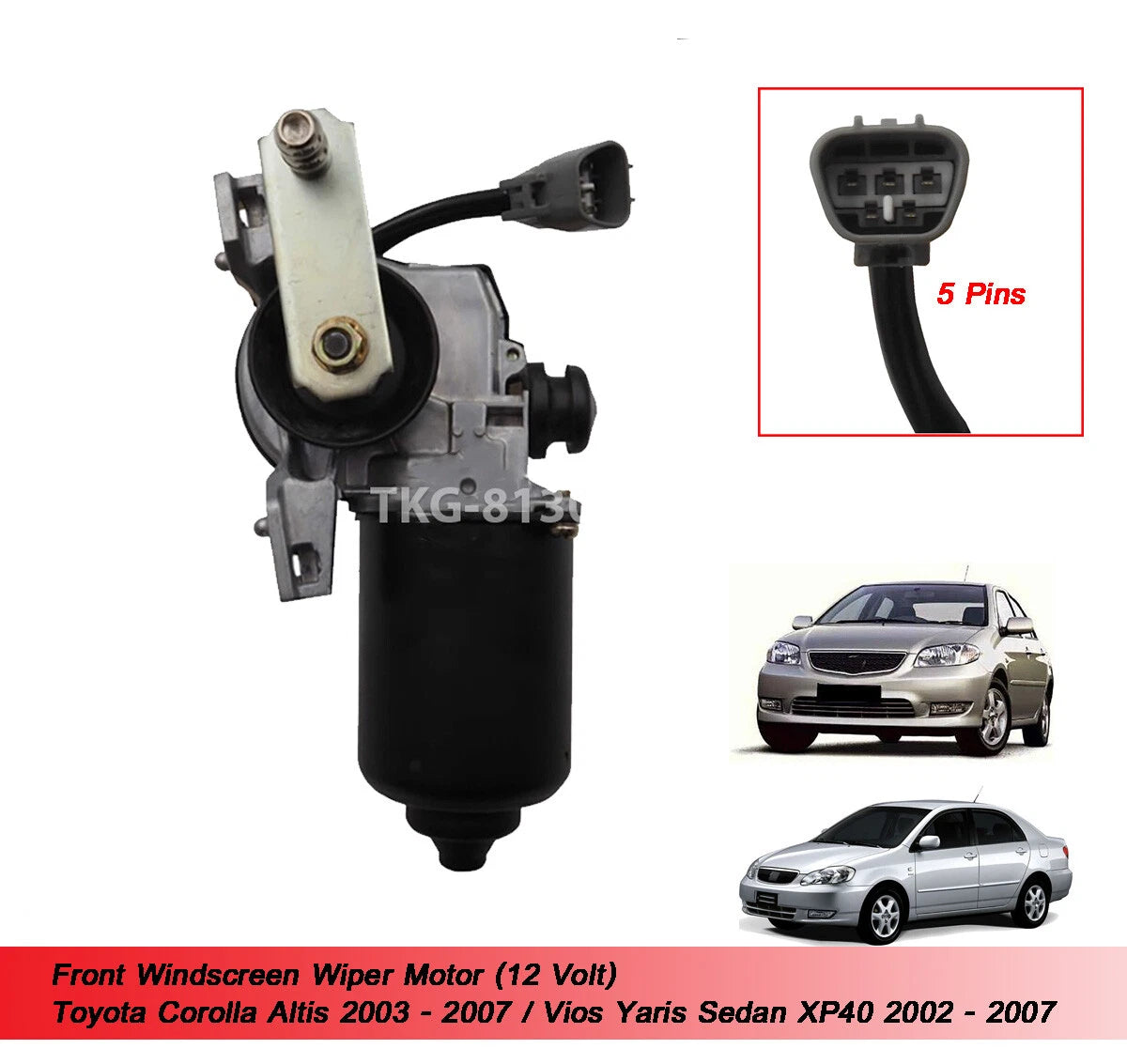 Windscreen Wiper Motor for Toyota Corolla Altis, Vios, Yaris (2002-2007)