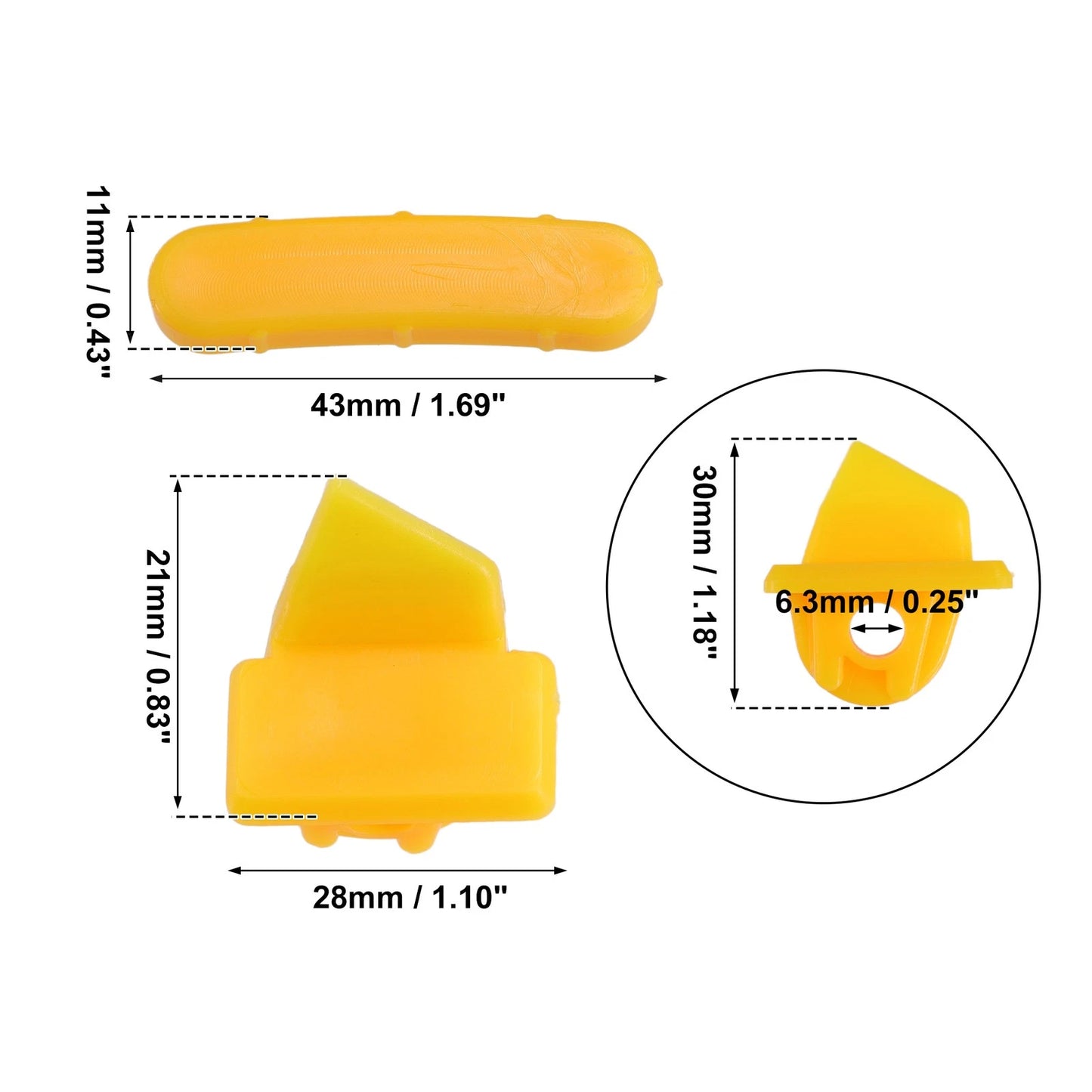 5 x 1.10x0.83x1.18 Demount Head Plastic Insert for Motorcycle Tire Changer