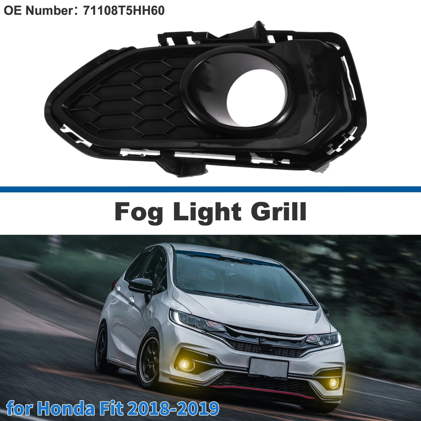 Front Left Fog Light Grill for Honda Fit (2018-2019)