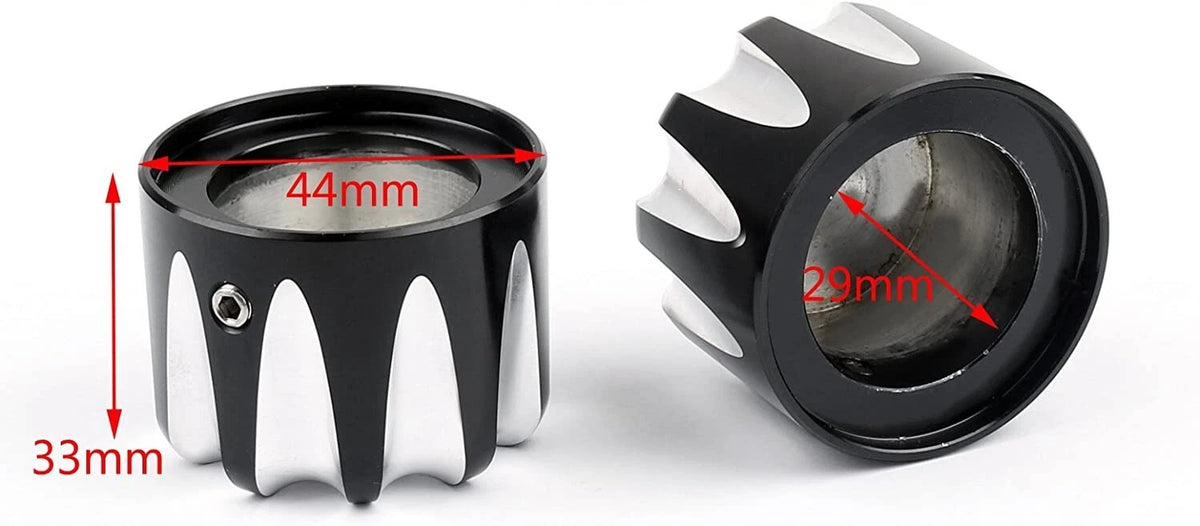 Black CNC Cut Axle Nut Cover for Harley Electra Street Road Glide