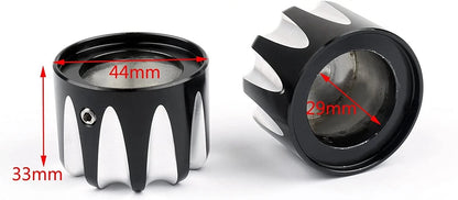 Black CNC Cut Axle Nut Cover for Harley Electra Street Road Glide
