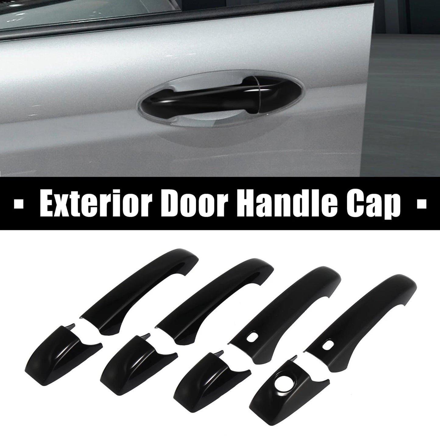 4pcs Door Trim Covers Handle for Jeep/Dodge/Chrysler Glossy Black