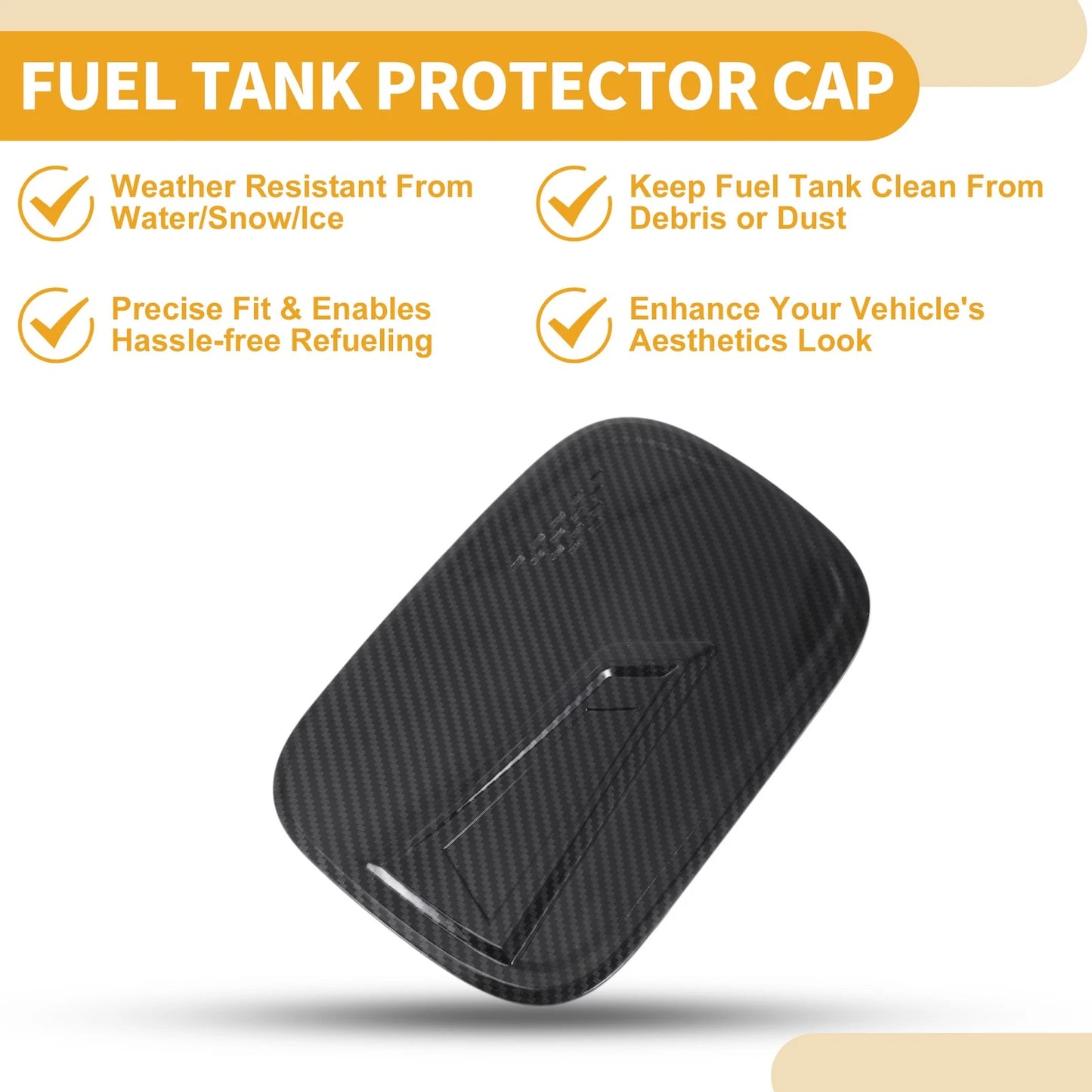 Fuel Tank Door Cap for Honda CR-V 2017-2022 Carbon Fiber Black ABS