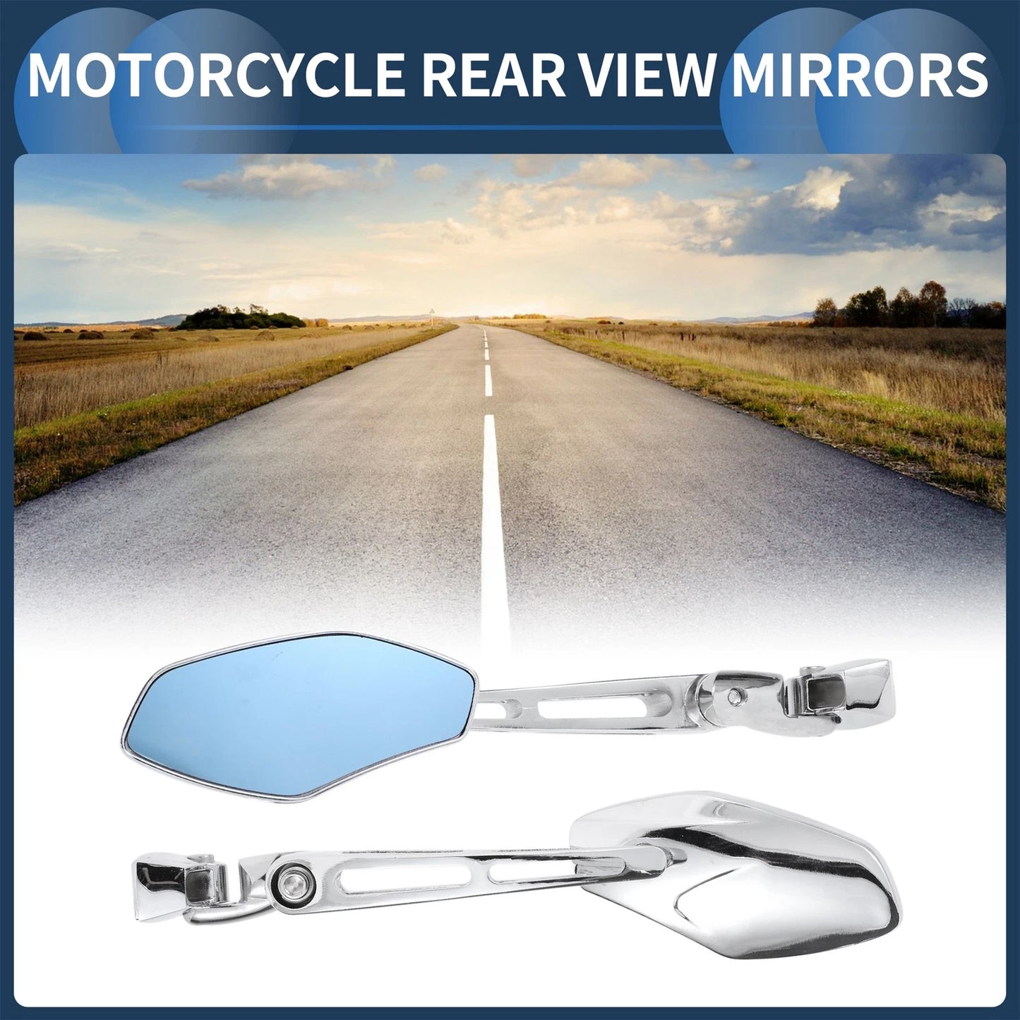 Motorcycle Rear View Mirrors for Suzuki GSXR 600 750 1000 Chrome Silver Tone