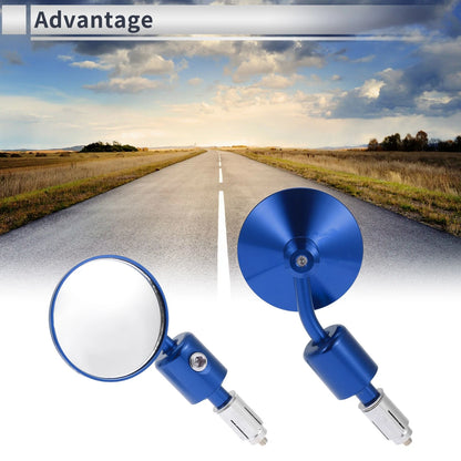 Rear View Mirrors 1 x Set Blue Aluminum Alloy Round Shape for M6