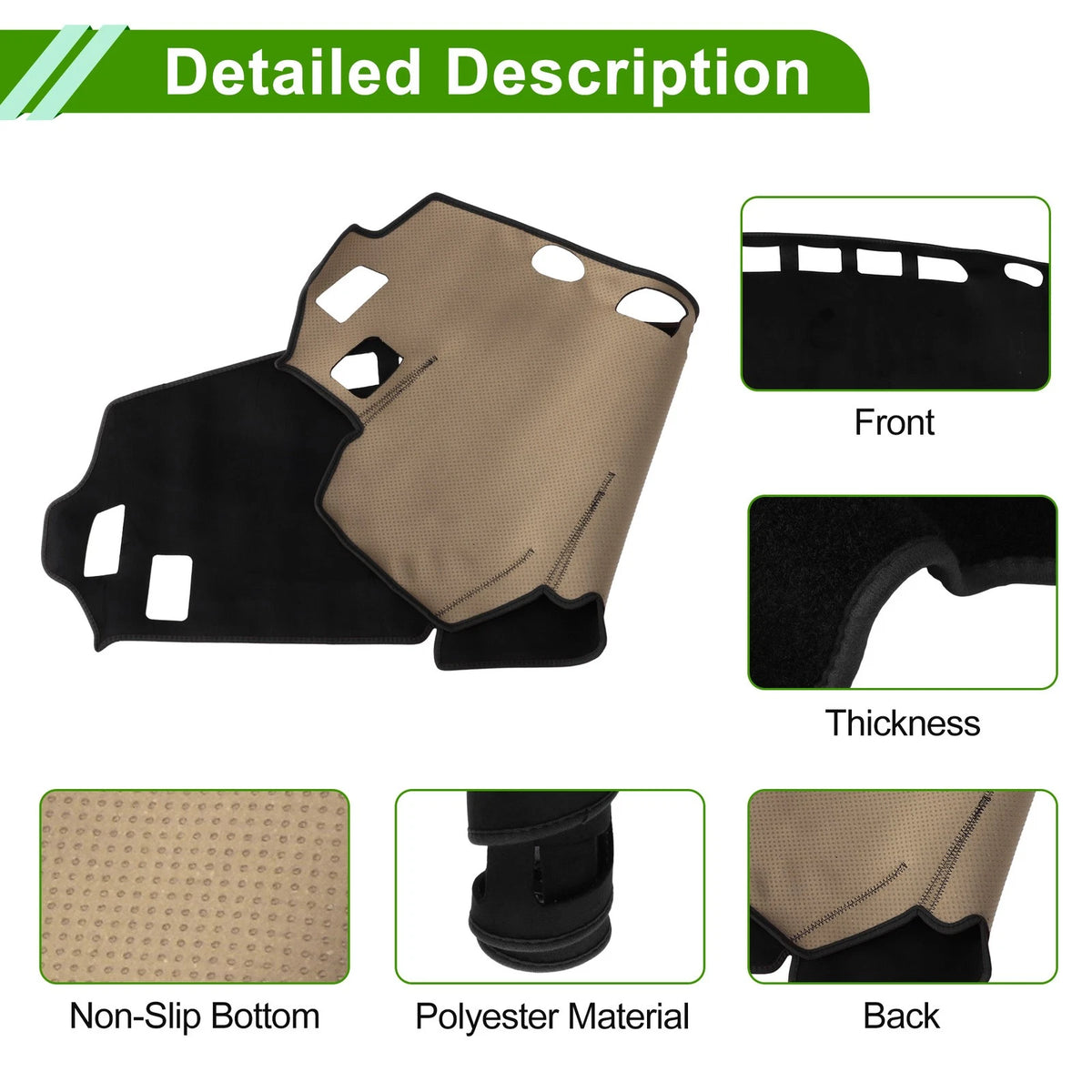 Dashboard Cover Black Flannel for Mitsubishi Delica B34A B35A B37A B38A