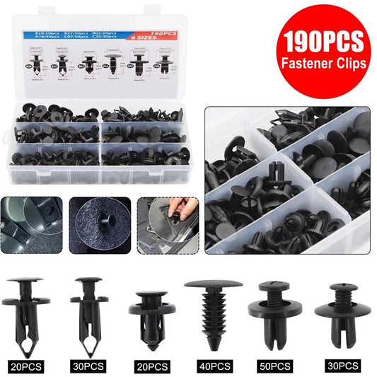 190 x Car Trim Clips Rivet Door Panel Retainers Fasteners Mud Flaps