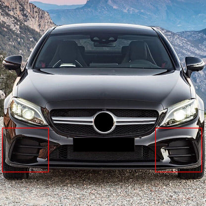 Front Mesh Cover for Benz C-Class C300 (2019-2021) Carbon Fiber Trim