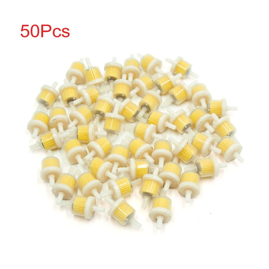50Pcs White Plastic Magnetic Inline Gas Fuel Filter for Motorcycle Motorbike