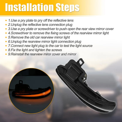 Mirror Turn Signal Light for Toyota (2 x Amber Lights)