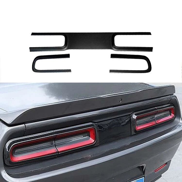 Dry Carbon Fiber Tail Light Cover Trim Frame for Dodge Challenger 2015-2022