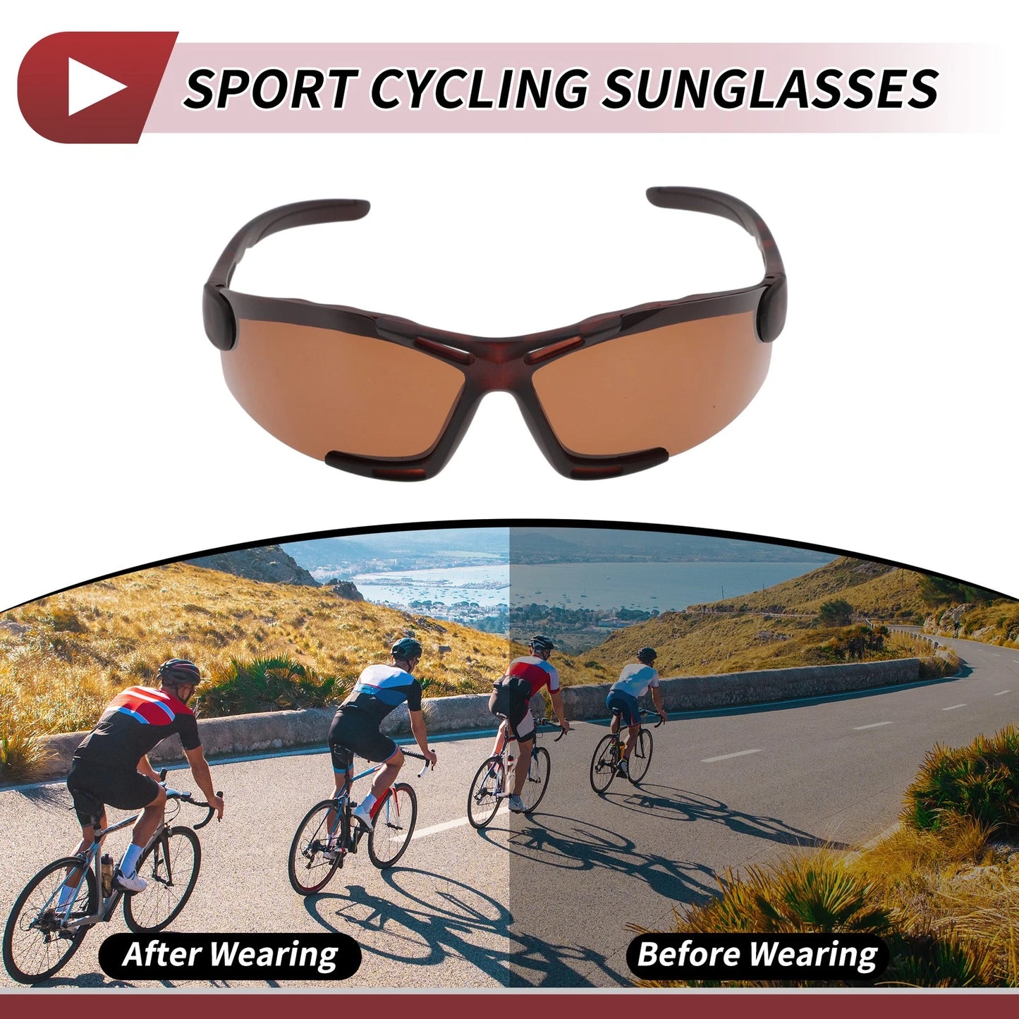 Motorcycle Riding Goggles Brown Lens Brown Frame Triacetyl Cellulose
