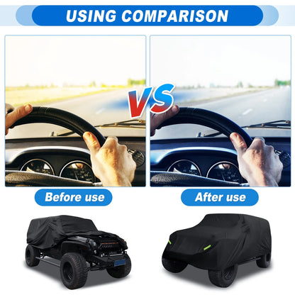 Waterproof Car Cover w/Driver Door Zipper for Jeep Wrangler (2007-2017)