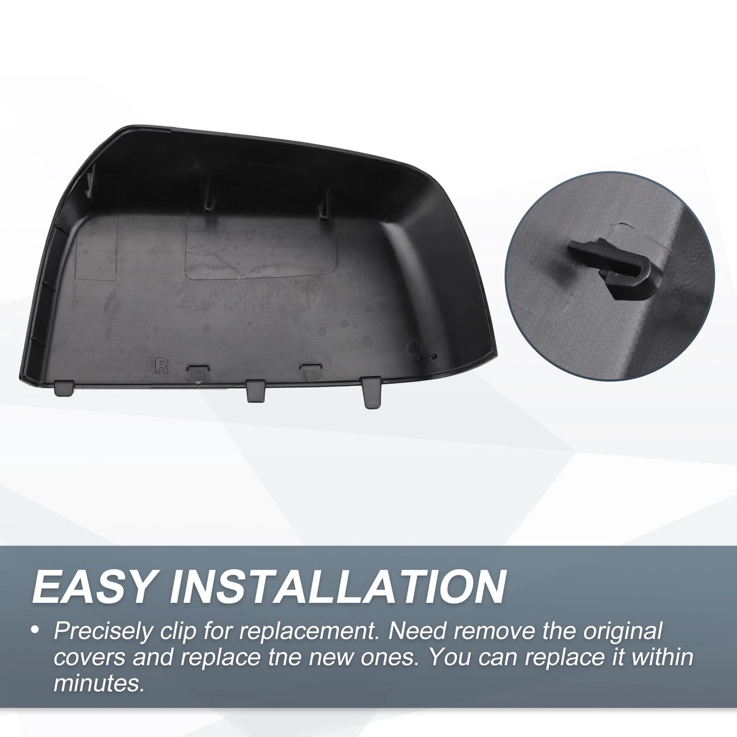 Right Side Rearview Mirror Cover Cap Gloss Black for Chevrolet Colorado