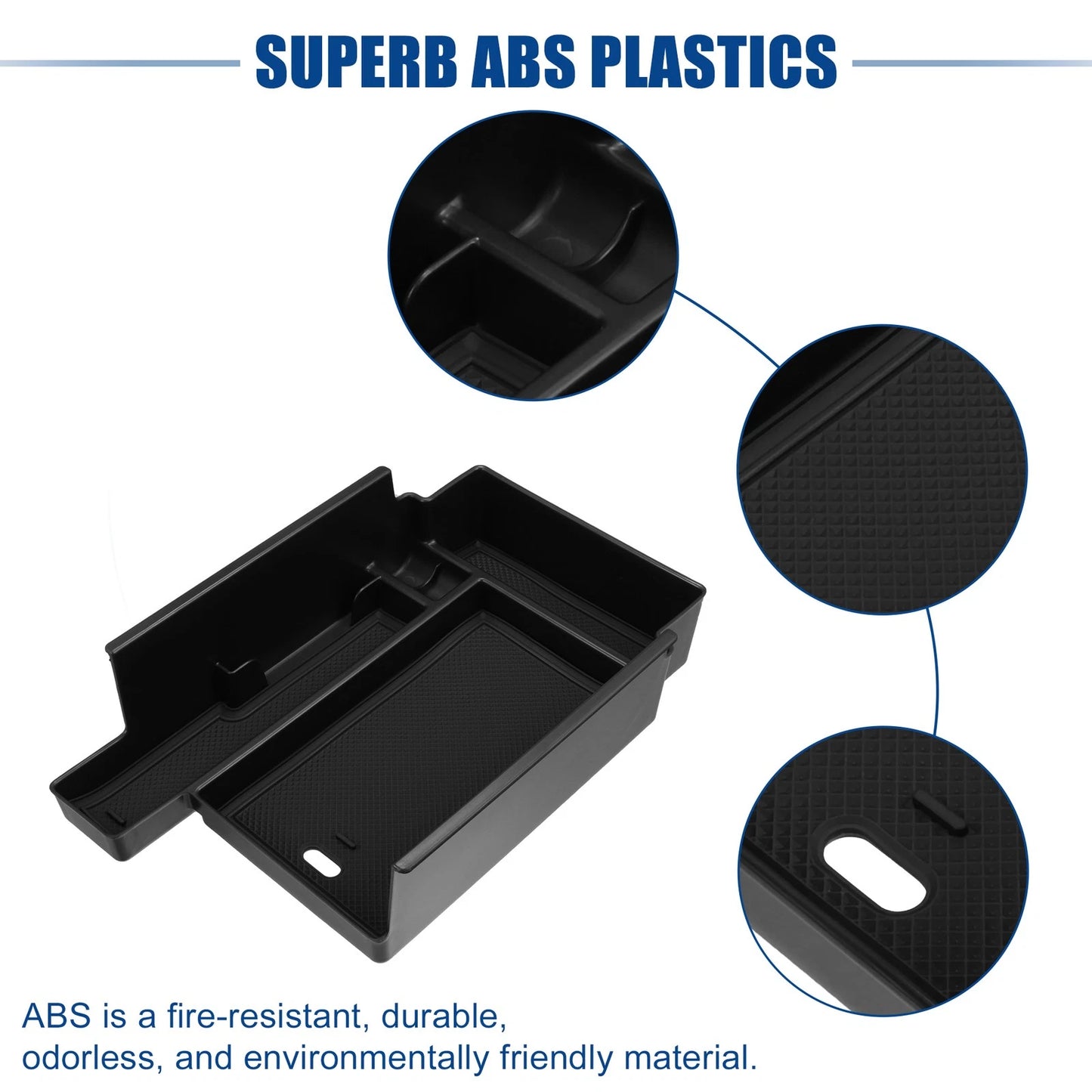 4 x Black Front Center Console Organizer Tray for Nissan Pathfinder (2013-2023)