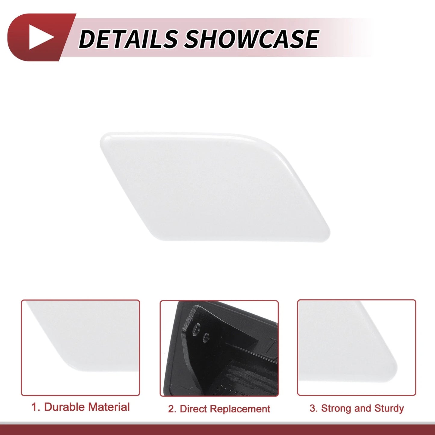 Washer Nozzle Cover Front Left & Right for BMW X1 (2013-2015) White